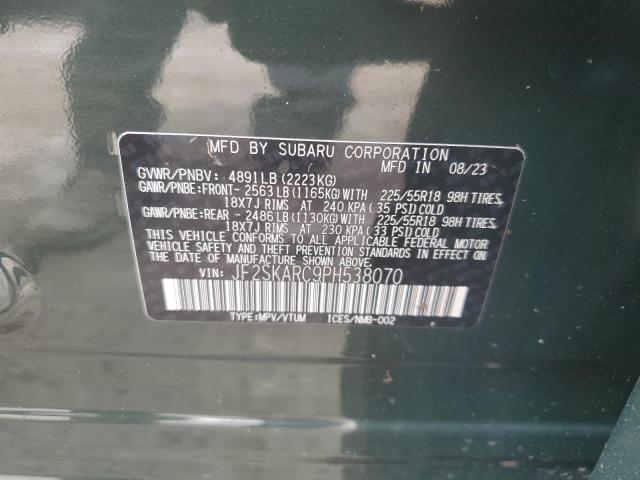 Photo 14 from auction – 2023 SUBARU FORESTER T with VIN JF2SKARC9PH538070