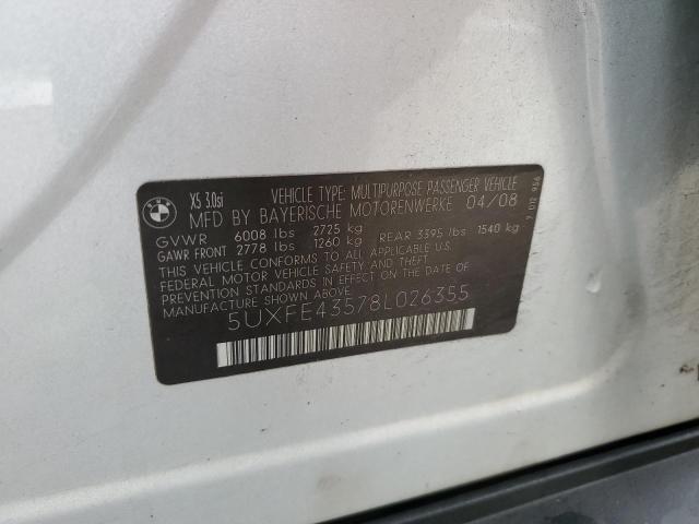 Photo 14 from auction – 2008 BMW X5 3.0I with VIN 5UXFE43578L026355
