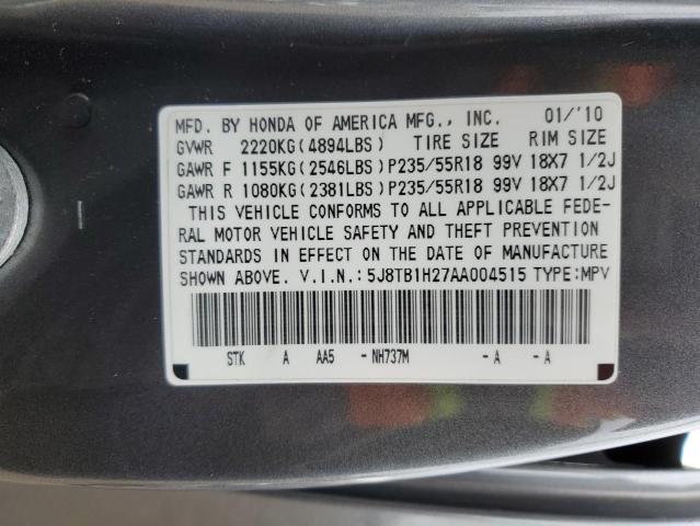 Photo 14 from auction – 2010 ACURA RDX with VIN 5J8TB1H27AA004515