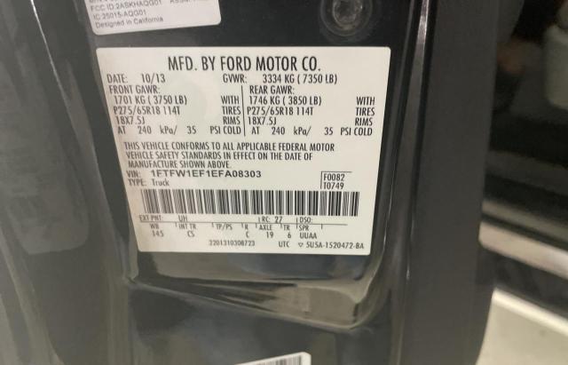 Photo 10 from auction – 2014 FORD F150 SUPER with VIN 1FTFW1EF1EFA08303