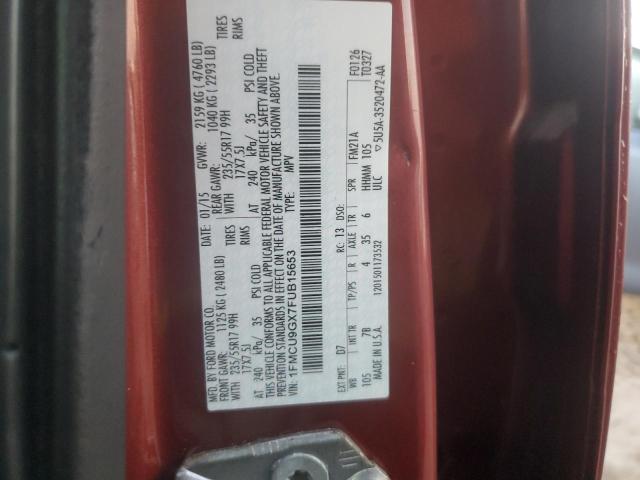 Photo 14 from auction – 2015 FORD ESCAPE SE with VIN 1FMCU9GX7FUB15653