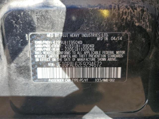 Photo 14 from auction – 2014 SUBARU IMPREZA SP with VIN JF1GPAL62E9294672
