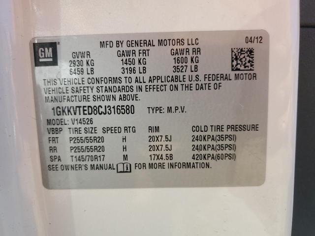 Photo 14 from auction – 2012 GMC ACADIA DEN with VIN 1GKKVTED8CJ316580