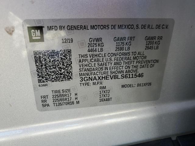 Photo 14 from auction – 2020 CHEVROLET EQUINOX LS with VIN 3GNAXHEV8LS611546
