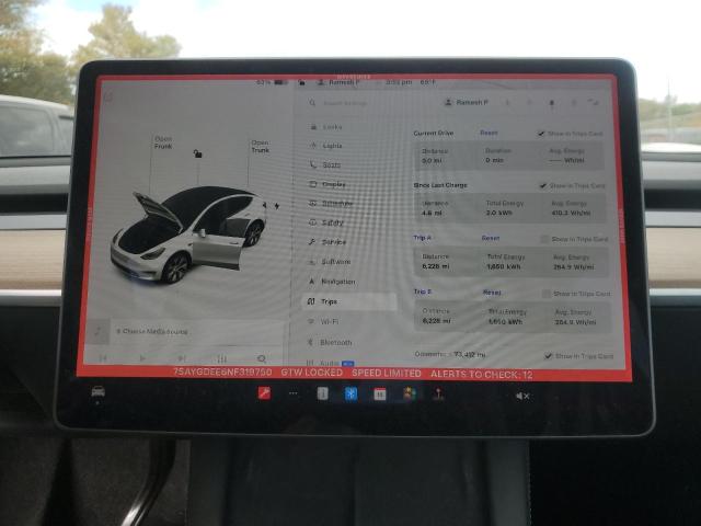 Photo 9 from auction – 2022 TESLA MODEL Y with VIN 7SAYGDEE6NF319750