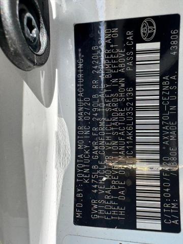 Photo 10 from auction – 2020 TOYOTA CAMRY LE with VIN 4T1C11AK6LU352136