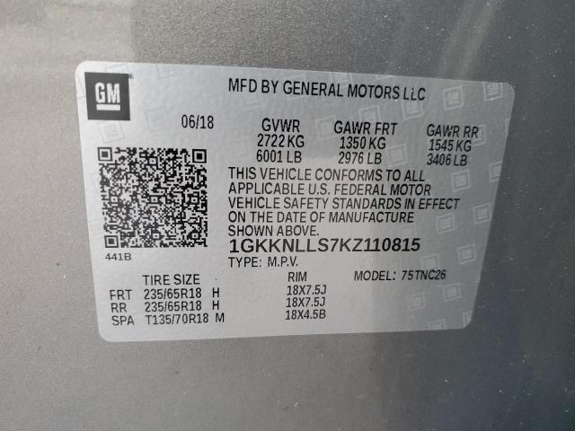 Photo 14 from auction – 2019 GMC ACADIA SLE with VIN 1GKKNLLS7KZ110815
