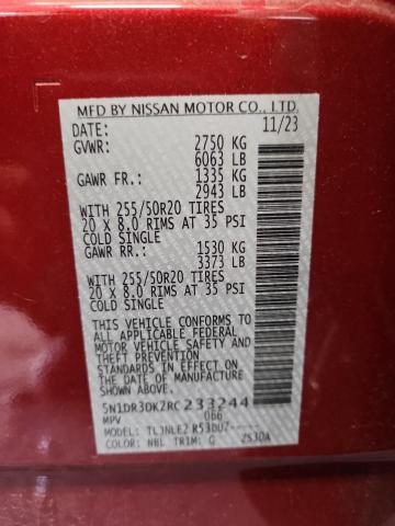 Photo 14 from auction – 2024 NISSAN PATHFINDER with VIN 5N1DR3DK2RC233244