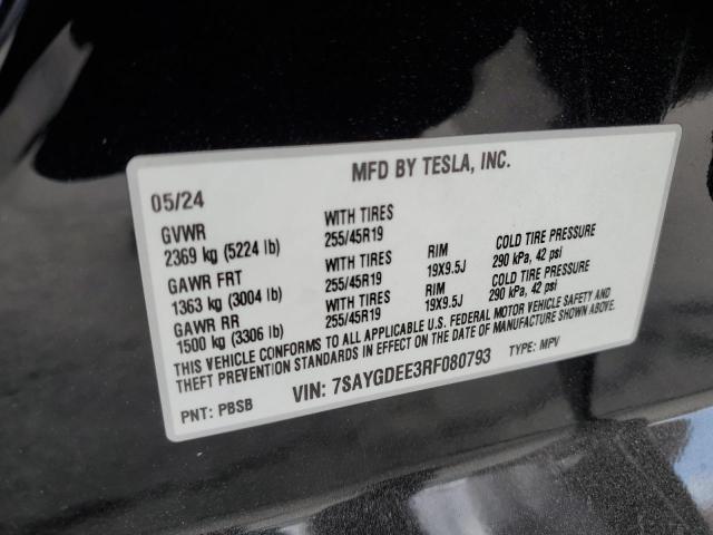 Photo 14 from auction – 2024 TESLA MODEL Y with VIN 7SAYGDEE3RF080793