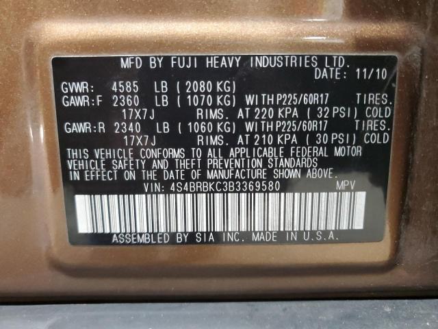 Photo 14 from auction – 2011 SUBARU OUTBACK 2. with VIN 4S4BRBKC3B3369580