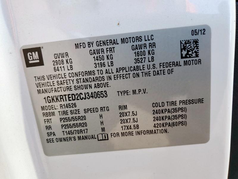 Foto 14 de la subasta – 2012 GMC ACADIA DEN con VIN 1GKKRTED2CJ340653