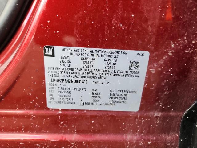 Photo 14 from auction – 2022 BUICK ENVISION E with VIN LRBFZPR42ND031411