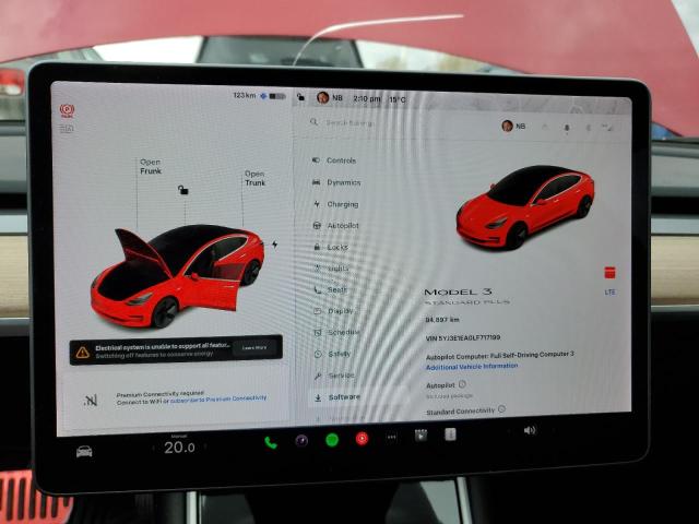 Photo 9 from auction – 2020 TESLA MODEL 3 with VIN 5YJ3E1EA0LF717199