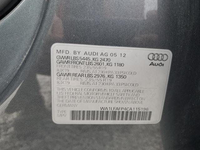 Photo 14 from auction – 2012 AUDI Q5 PREMIUM with VIN WA1LFAFP4CA115196