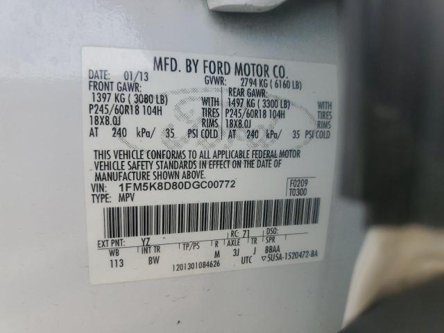Photo 14 from auction – 2013 FORD EXPLORER XLT with VIN 1FM5K8D80DGC00772
