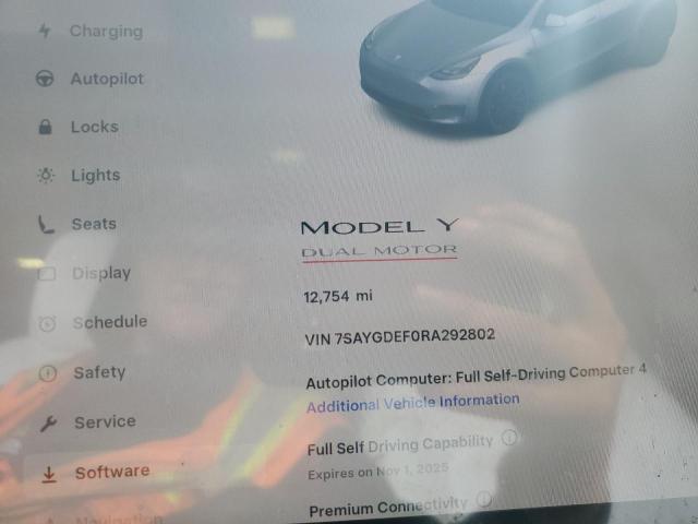 Photo 9 from auction – 2024 TESLA MODEL Y with VIN 7SAYGDEF0RA292802