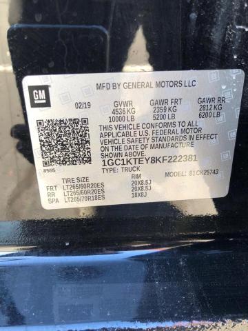 Photo 10 from auction – 2019 CHEVROLET SILVERADO with VIN 1GC1KTEY8KF222381