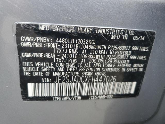 Photo 14 from auction – 2015 SUBARU FORESTER 2 with VIN JF2SJADCXFH447026