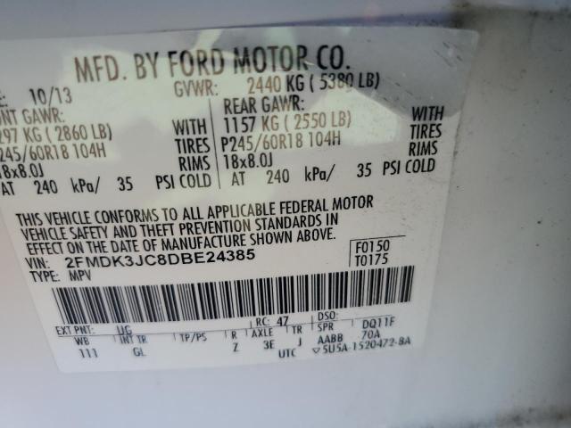 Photo 14 from auction – 2013 FORD EDGE SEL with VIN 2FMDK3JC8DBE24385