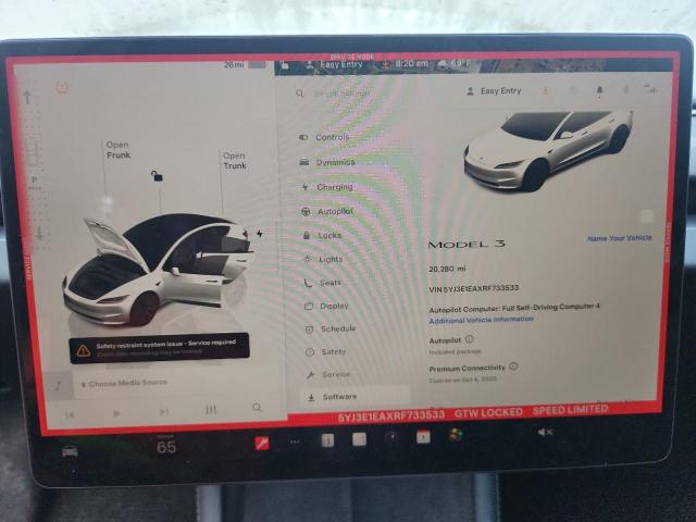 Photo 9 from auction – 2024 TESLA MODEL 3 with VIN 5YJ3E1EAXRF733533