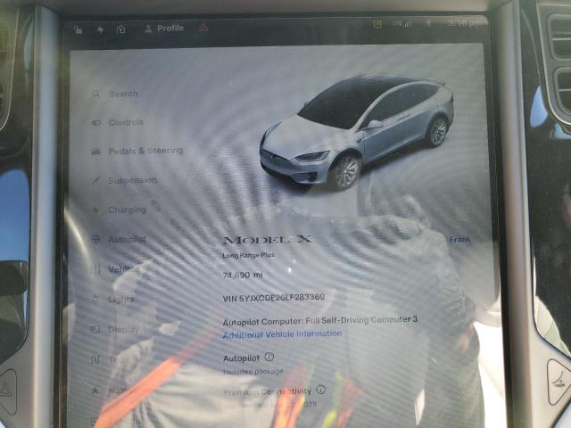Photo 9 from auction – 2020 TESLA MODEL X with VIN 5YJXCDE26LF283369