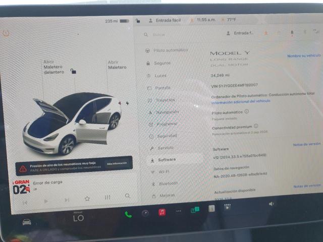 Photo 9 from auction – 2021 TESLA MODEL Y with VIN 5YJYGDEE4MF192007
