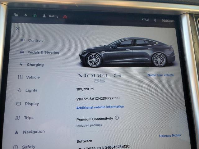 Photo 9 from auction – 2013 TESLA MODEL S with VIN 5YJSA1CN2DFP22399