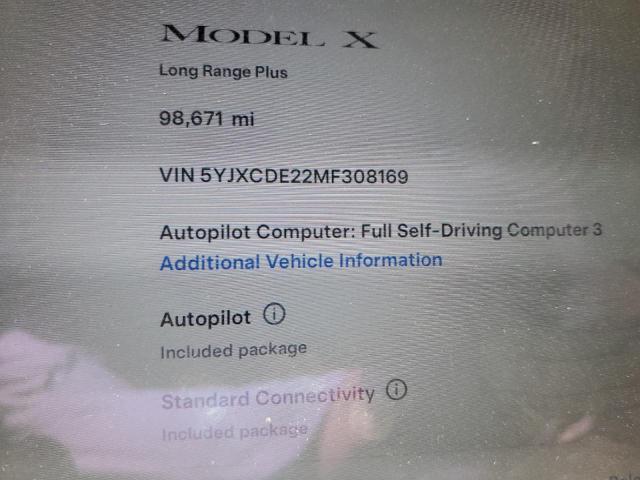 Photo 9 from auction – 2021 TESLA MODEL X with VIN 5YJXCDE22MF308169