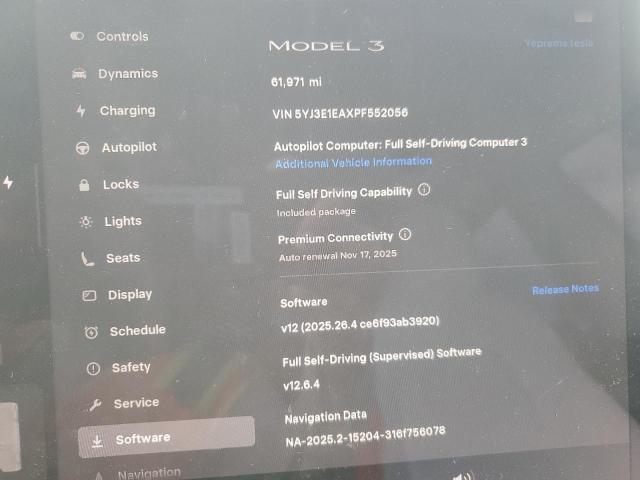 Photo 9 from auction – 2023 TESLA MODEL 3 with VIN 5YJ3E1EAXPF552056