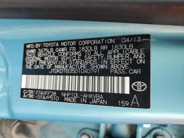 Photo 14 from auction – 2013 TOYOTA PRIUS C with VIN JTDKDTB35D1040791
