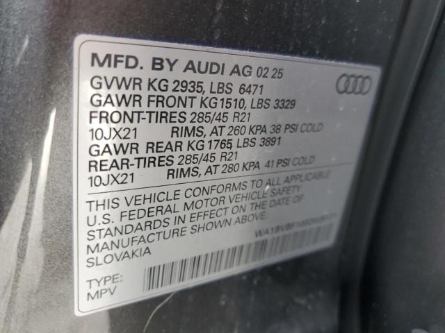 Photo 14 from auction – 2025 AUDI Q8 PREMIUM with VIN WA1BVBF10SD029171