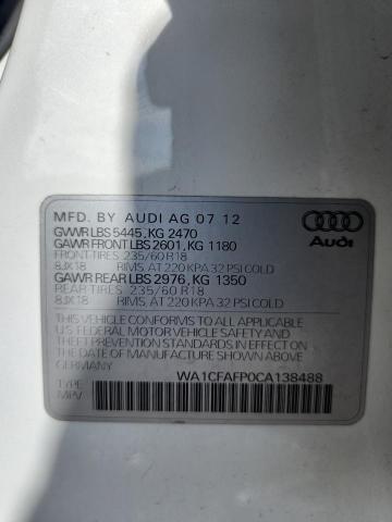 Photo 14 from auction – 2012 AUDI Q5 PREMIUM with VIN WA1CFAFP0CA138488