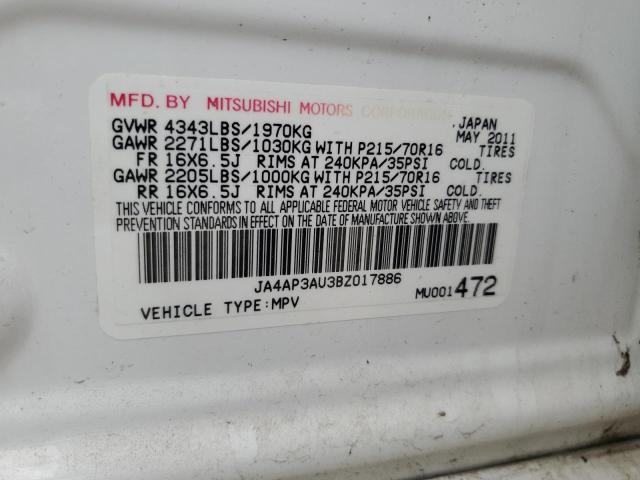 Photo 14 from auction – 2011 MITSUBISHI OUTLANDER with VIN JA4AP3AU3BZ017886