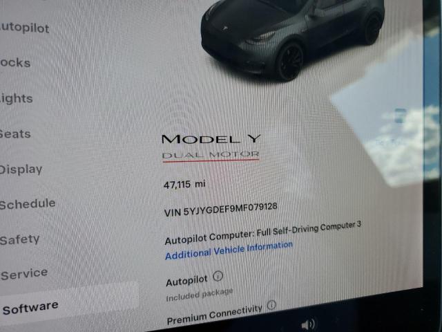 Photo 9 from auction – 2021 TESLA MODEL Y with VIN 5YJYGDEF9MF079128