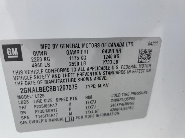 Photo 14 from auction – 2011 CHEVROLET EQUINOX LS with VIN 2GNALBEC8B1297575