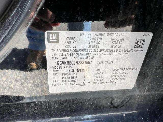 Photo 10 from auction – 2017 CHEVROLET SILVERADO with VIN 1GCVKREC9HZ331657
