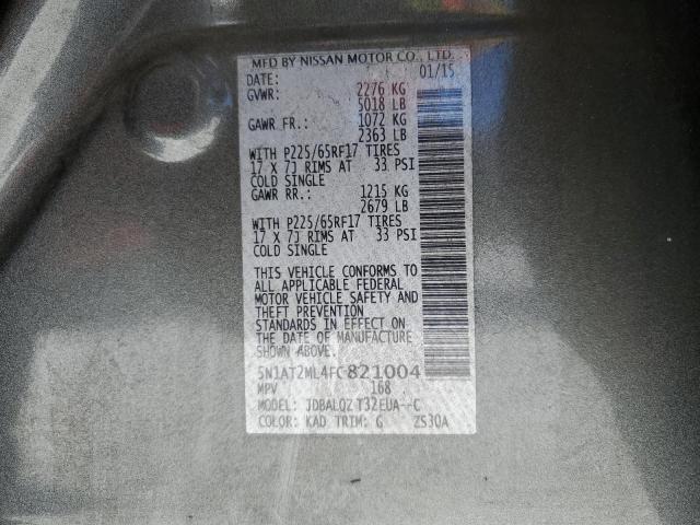Photo 14 from auction – 2015 NISSAN ROGUE S with VIN 5N1AT2ML4FC821004