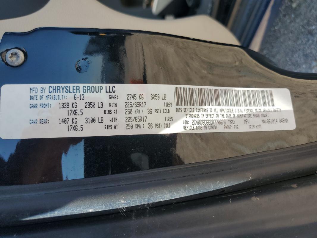 Photo 14 from auction – 2013 DODGE GRAND CARA with VIN 2C4RDGCG6DR770678