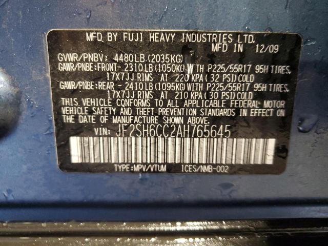 Photo 14 from auction – 2010 SUBARU FORESTER with VIN JF2SH6CC2AH765645