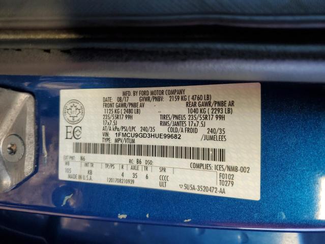 Photo 14 from auction – 2017 FORD ESCAPE SE with VIN 1FMCU9GD3HUE99682