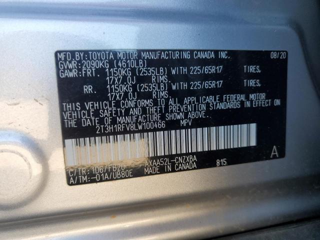 Photo 14 from auction – 2020 TOYOTA RAV4 LE with VIN 2T3H1RFV8LW100466