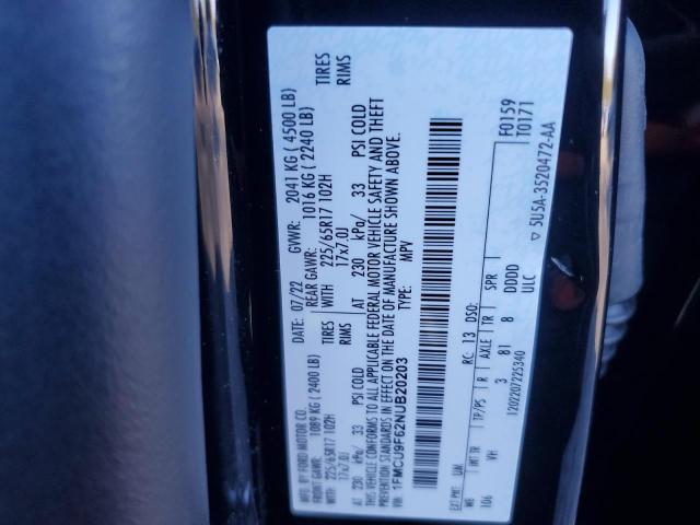 Photo 14 from auction – 2022 FORD ESCAPE with VIN 1FMCU9F62NUB20203