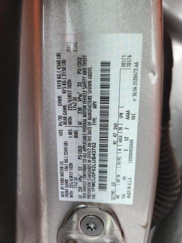 Photo 14 from auction – 2020 FORD ESCAPE with VIN 1FMCU0F62LUB43702