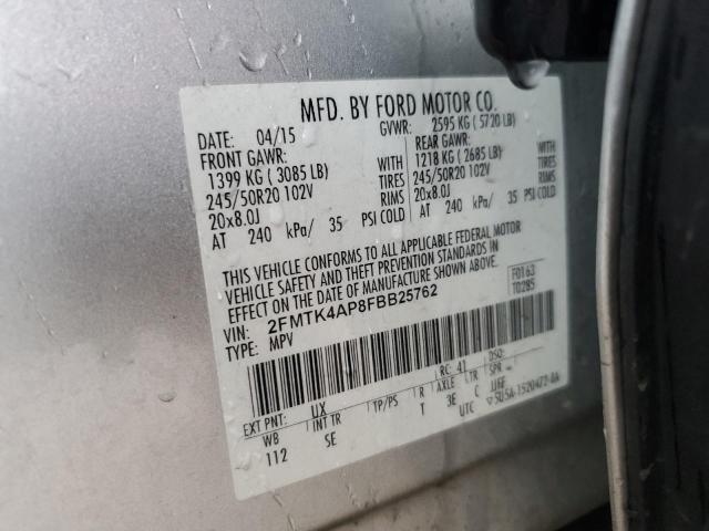 Photo 14 from auction – 2015 FORD EDGE SPORT with VIN 2FMTK4AP8FBB25762