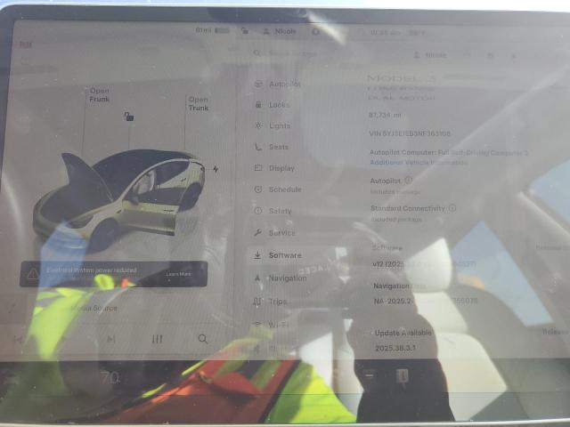 Photo 9 from auction – 2022 TESLA MODEL 3 with VIN 5YJ3E1EB3NF363108