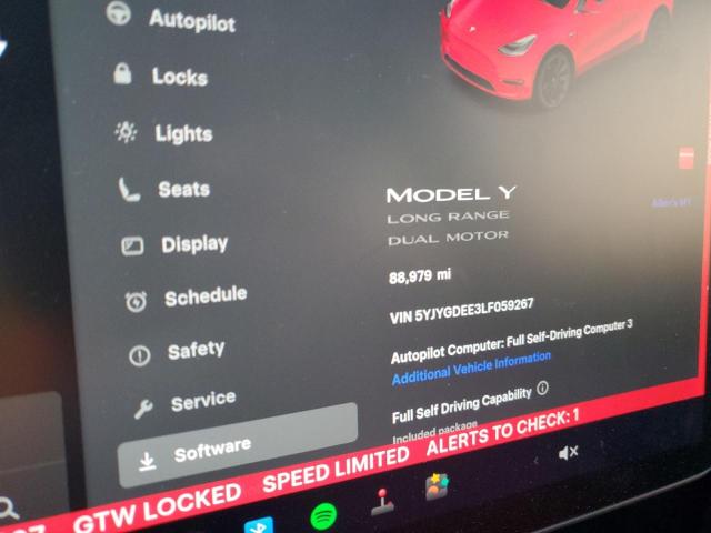 Photo 9 from auction – 2020 TESLA MODEL Y with VIN 5YJYGDEE3LF059267