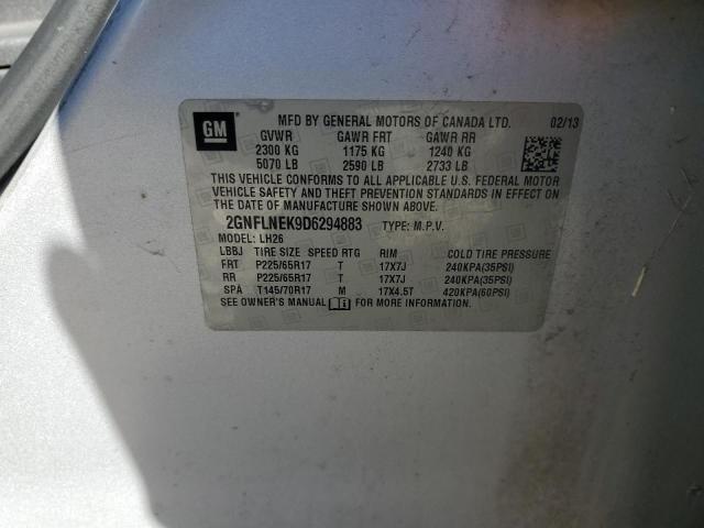 Photo 14 from auction – 2013 CHEVROLET EQUINOX LT with VIN 2GNFLNEK9D6294883