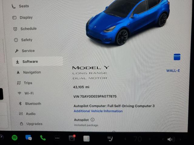 Photo 9 from auction – 2023 TESLA MODEL Y with VIN 7SAYGDEE9PA077875
