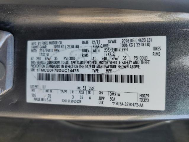 Photo 14 from auction – 2013 FORD ESCAPE S with VIN 1FMCU0F78DUC14475