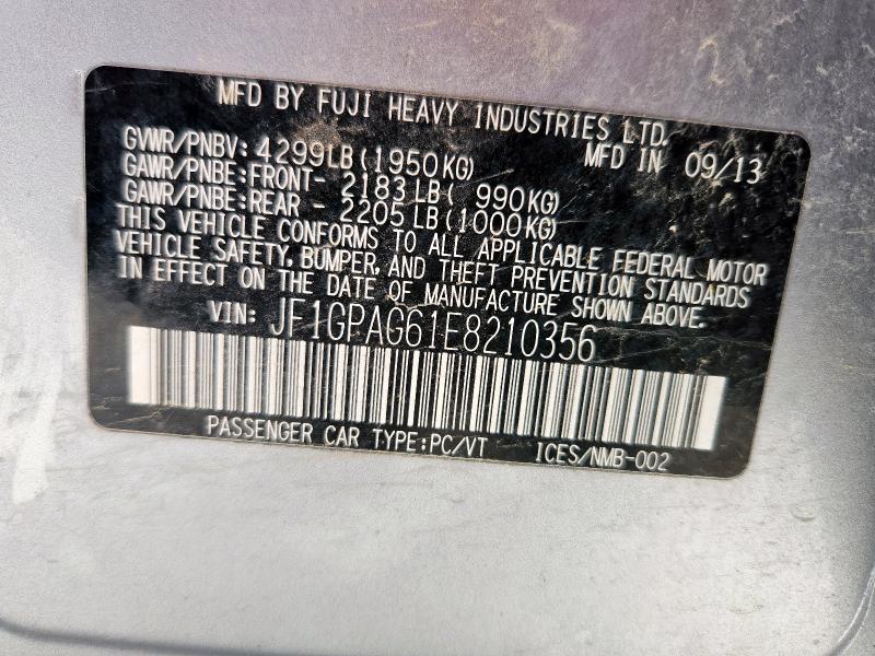 صورة رقم 14 من المزاد - 2014 SUBARU IMPREZA LI مع VIN JF1GPAG61E8210356